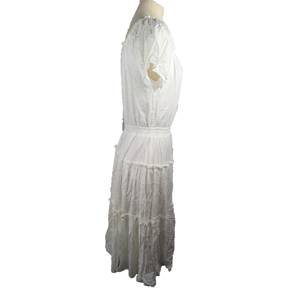 Tommy Hilfiger Off-the-Shoulder Parade Dress White Size 8 Midi Tea Length - Picture 3 of 6